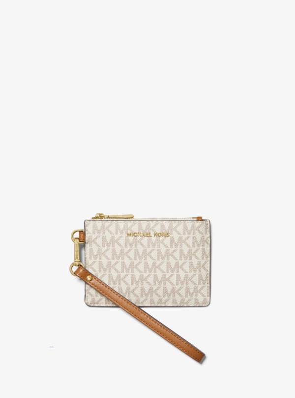 Damske Penazenky Michael Kors Small Logo Coin Wristlet Biele Žlté - Doplnky Michael Kors Levně | EBIDW-7910